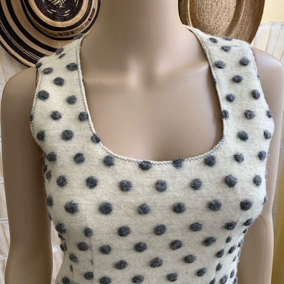 CALYPSO ST. BARTH Textured Dot Wool Shift Dress - Picture 3 of 8